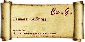 Csemez György névjegykártya