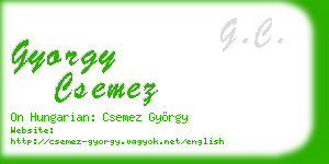 gyorgy csemez business card
